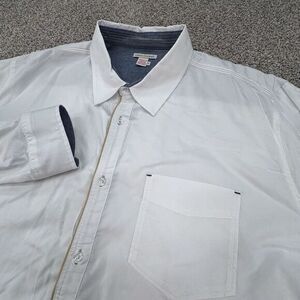 Carbon 2 Cobalt Long Sleeve Whiteout Oxford Shirt Button Up Sz XL‎ Roll Cuff
